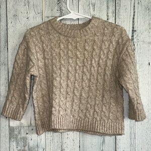 Zara Cable Knit Sweater in Beige